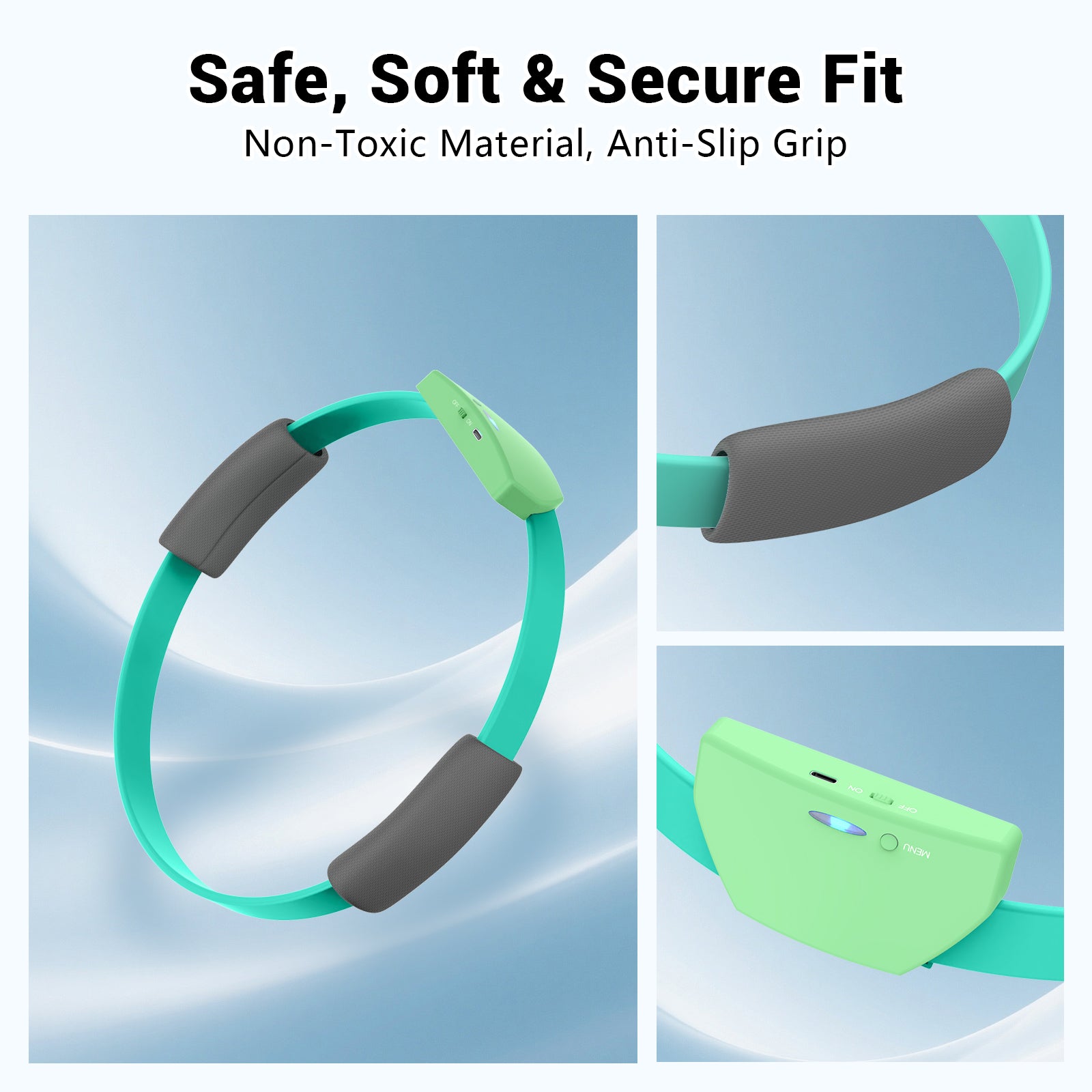 AISLPC family motion game system fitness ring featuring non-toxic materials and soft anti-slip grips for a safe and secure fit during active gaming.
