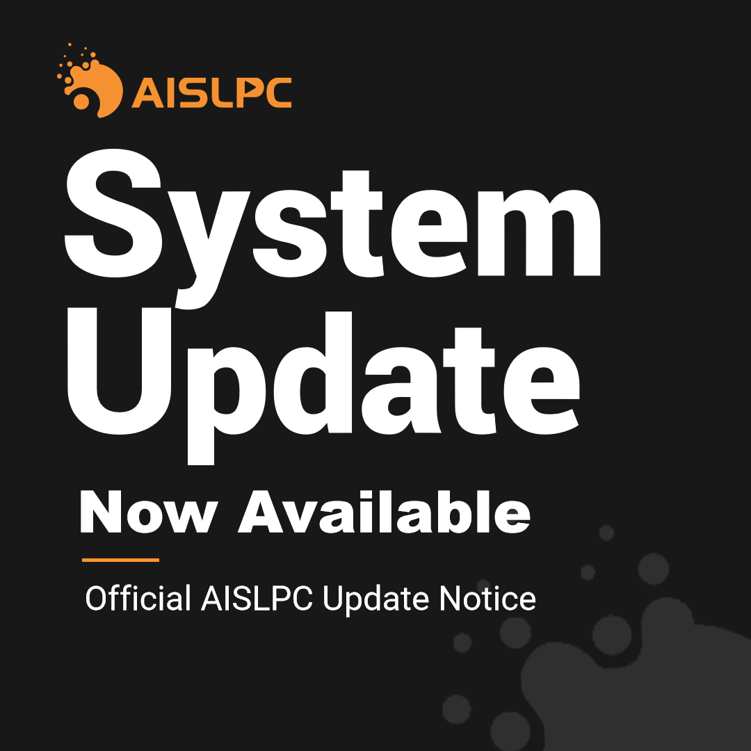 AISLPC system update now available blog cover featuring an official AISLPC update notice.