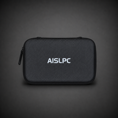 AISLPC RG43H PRO portable carrying case for handheld game consoles, featuring a black zippered storage bag for safe travel and daily