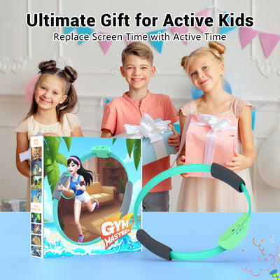 AISLPC family motion game system fitness ring shown as an active gift for kids, designed to encourage interactive exercise and motion gaming.